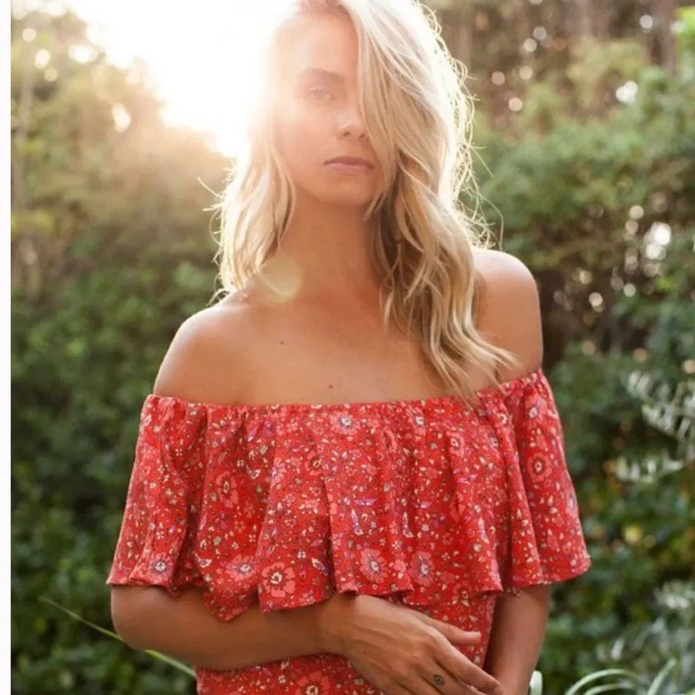 Paddo to Palmy off shoulder floral dress